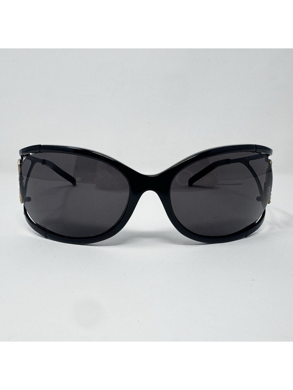 Vintage Dolce & Gabbana DG 816S B5 Sunglasses Black Rhinestone Y2K 62-17
